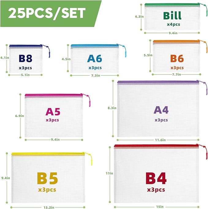 YOPCDJ 25pcs Mesh Zipper Pouch Bags for Organization,Toy Storage Bags,Clear Zipper Pouch Suitable for Travel,Classroom and Home - Image 2
