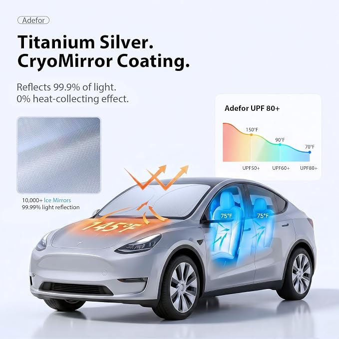 2026 Upgraded Windshield Sun Shade for Kia Sorento [Precision Custom Fit, Superior UV & Heat Block] Cooling Tech Fabric, Durable Foldable with Storage Bag, Fits 2003-2009, 2011-2025 - Image 6