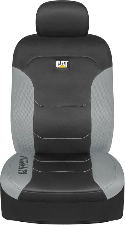 Caterpillar Flexfit Automotive Seat Covers for Cars Trucks and SUVs (Set of 2) – Black Seat Covers for Front Seats, Seat Protectors with Gray Honeycomb Trim, Auto Interior Covers - Image 7