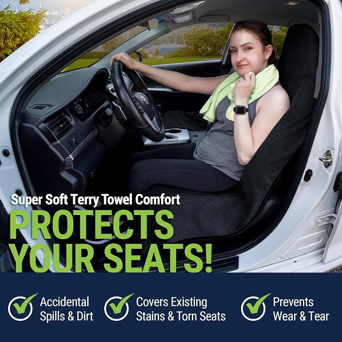 Season Guard Waterproof Towel Seat Cover, Universal Fit Non-Slip Font Cover - Image 2