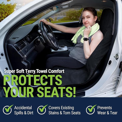 Season Guard Waterproof Towel Seat Cover, Universal Fit Non-Slip Font Cover - Image 2