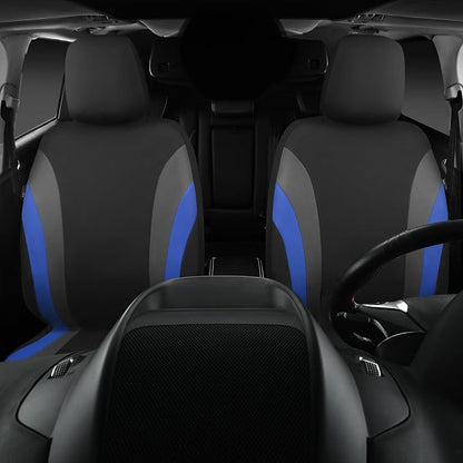 CAR PASS Line Rider Sporty Front Seat Covers, Blue Car Seat Covers Two Front Seats Only, Airbag Compatible,Universal Fit Sedans,Cars,Vans,SUV,Truck(Black and Blue) - Image 4