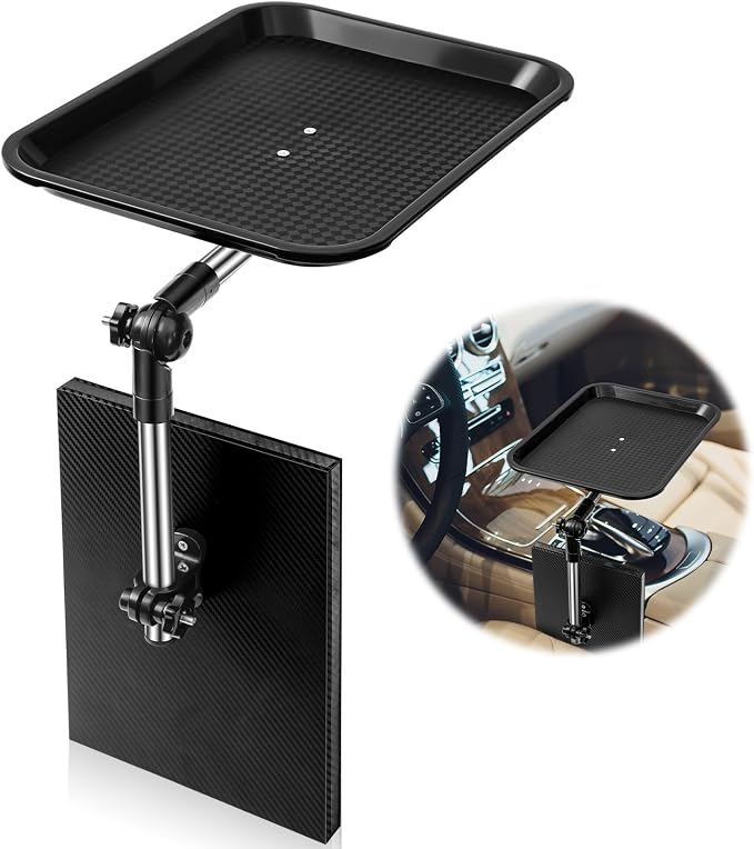 BBTO Car Seat Gap Tray Table, Stable Foldable Auto Backseat Food Desk, Multifunctional Adjustable Travel Tray for Eating Drink and Writing Laptop Work, Car Organizer for Commuters Family by BBTO