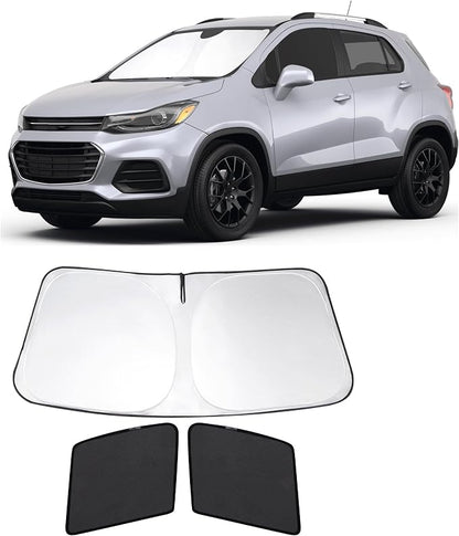 3PCS Car Window Shades Front Windshield Sun Shade Foldable Window Shade Custom Fit for 2013-2023 Che-vrolet Che-vy Trax Car Shades for Front Windows Anti-UV Rays Block Heat by FannycCargoCover