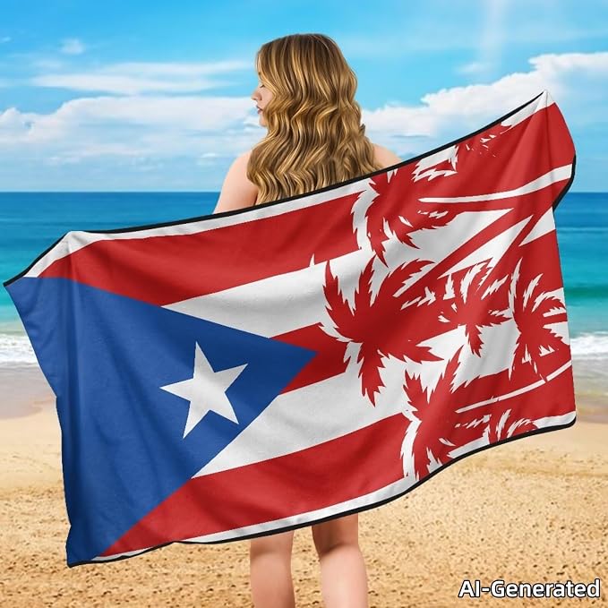 SEANATIVE Puerto Rico Flag Towel Seat Covers for Cars - Quick-Dry Sweat Towels for Gym, Hiking & Beach with Anti-Scratch Design (Machine Washable, Universal Fit) - Image 4