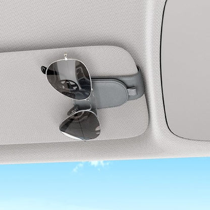 Sotfamily Magnetic Sunglass Holder for Car Visor, 2 Packs, Faux Leather | Strong Magnetism, for Most Car Visors, No Marks on Visor, Gift-Ready Packaging, Sunglass Organizer, Car Accessories for Men - Image 3