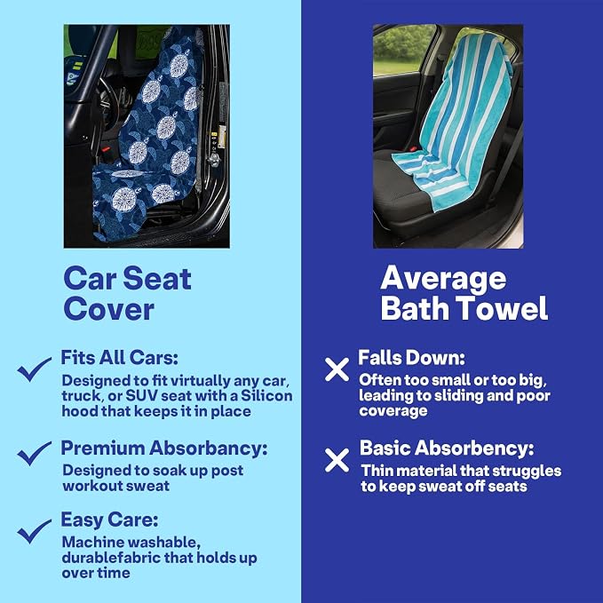 2 Pack Car Seat Towel Covers for Gym, Front Seats, Forest Sunset | Sunset Sweat Protector for Front Seats Premium Thickened with Elastic Strap Breathable & Quick Dry Machine Washable Running - Image 6