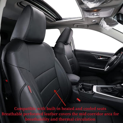coverdream Customized Car Seat Covers Fit for 2020 2021 2022 Toyota Corolla Hybrid LE &2023-2025 Corolla Hybrid XLE,Fully Covered,Airbag Compatible Leather Seat Protector(Full Set,Black) - Image 4