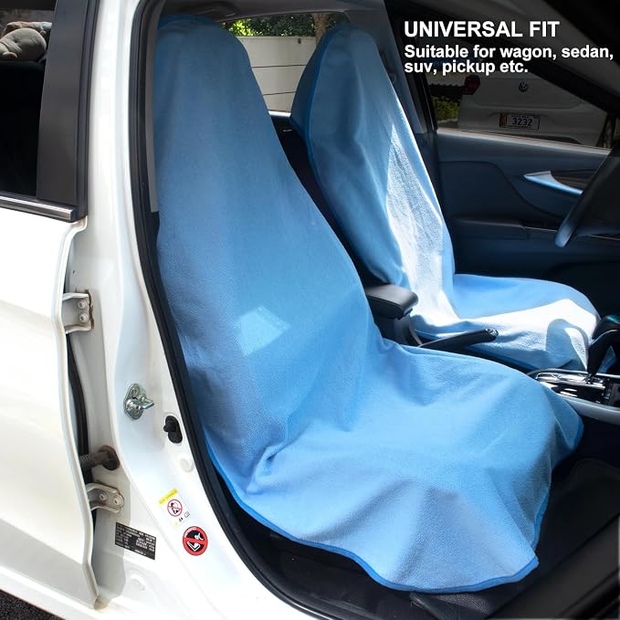 Waterproof Sweating Car Seat Cover for Post Gym Workout, Running, Swimming, Beach and Hiking, Universal Fit Non-Slip Bucket Seat Protector for Cars SUV Trucks, Machine Washable (Light Blue) - Image 6