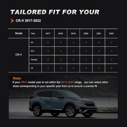 Custom Fit Seat Covers for Honda CRV 2017 2018 2019 2020 2021 2022 | Full Set Front & Rear Full Coverage Waterproof Airbag Compatible CR-V Faux Leather Car Seat Protector Black - Image 2