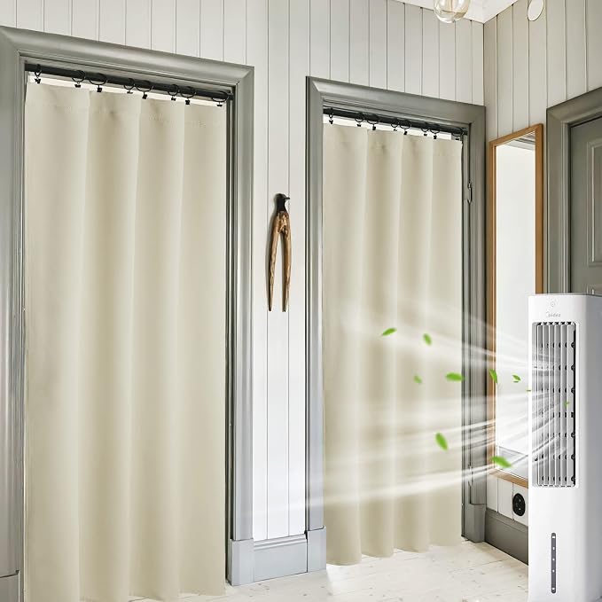 RYB HOME Extra Wide Curtains for Bedroom Living Dining Room 72 inches Long | Thermal Insulated, Privacy, Drapes for Large Window, Triple-weave Fabric, For Better Sleep, W62 x L72, Beige, 2 Panels - Image 5