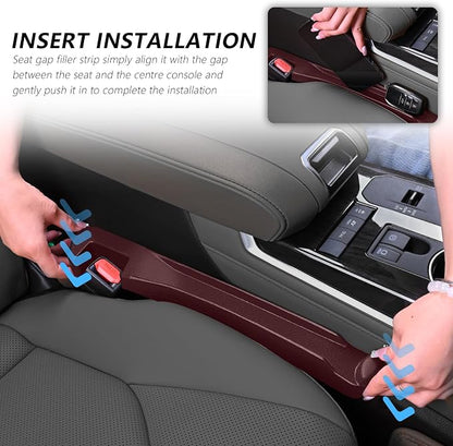 3 in 1 Car Seat Gap Filler Organizer,2PCS Multifunctional Car Seat Gap Plug with Storage Slot & Hook Function,Anti-Drop Cars Gaps Seats Filler Cars Clutter Catcher for SUVs Truck (Red) - Image 4