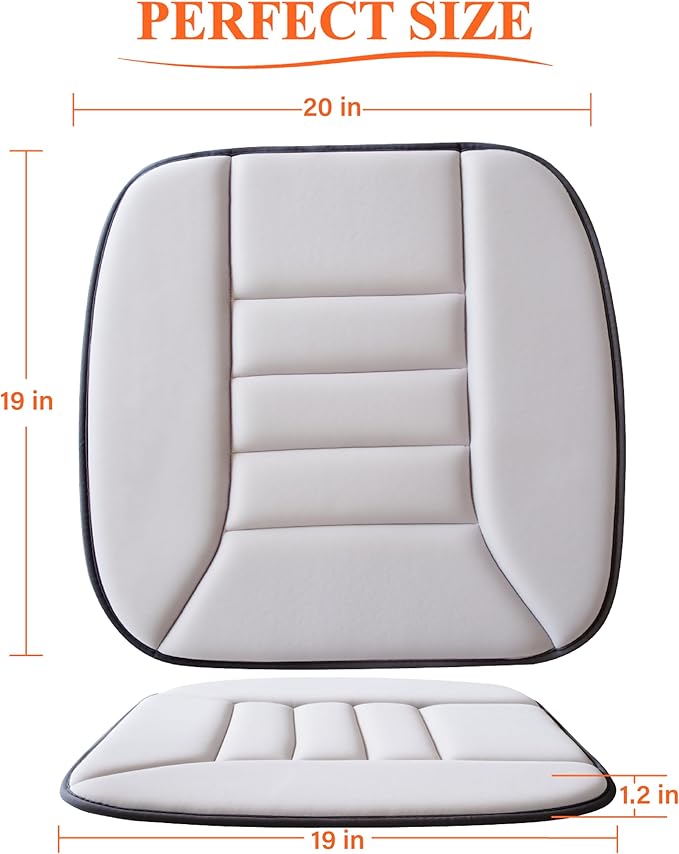 kingphenix Memory Foam Car Seat Cushion for Driver and Office Chair Comfort | 1.2-Inch-Thick Memory Foam Seat Pad, Soft, Breathable Fabric, Non-Slip Silicone Bottom for Long Drives and Office Use, Gray - Image 6