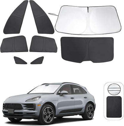 TINGLU Window Shades 8PCS for Porsche Macan 2014-2024 Accessories Car Side Full Windows Rear Triangular Windshield Sun Shade Sun UV Rays & Privacy Protection for Camping,Napping,and Relaxing by TINGLU