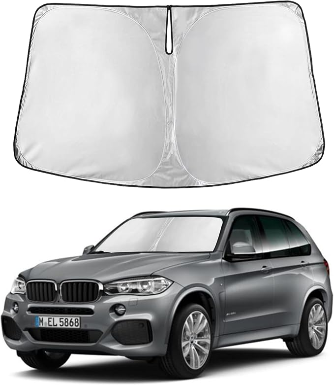 Autovir Windshield Sun Shade Fit for 2014-2016 2017 2018 BMW X5 | Sunshade, Front Car Window Shades Sun Visor, Blocks UV Rays & Heat, Car Accessories by Autovir