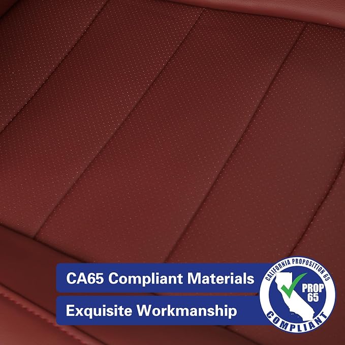 EKR Rav4 Seat Covers Custom Fit for Toyota Rav4 (Hybrid) SE/XSE 2026,Car Seat Cover Full Set for SUV,Factory-Style Interior Upgrade, Easy-Wipe Protection,Faux Leather(Burgundy) - Image 2