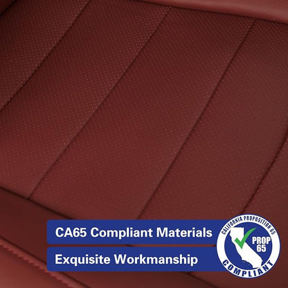EKR Rav4 Seat Covers Custom Fit for Toyota Rav4 (Hybrid) SE/XSE 2026,Car Seat Cover Full Set for SUV,Factory-Style Interior Upgrade, Easy-Wipe Protection,Faux Leather(Burgundy) - Image 2