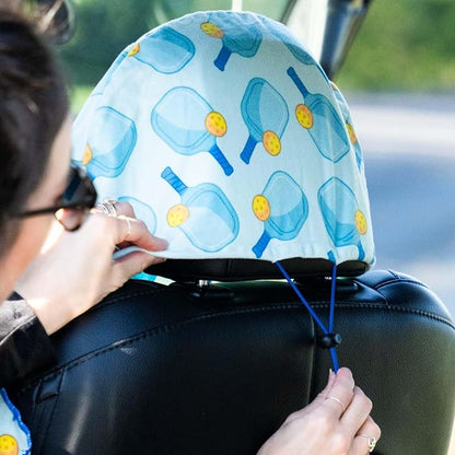 ChalkTalkSPORTS Pickleball Car Seat Towel Cover - Microfiber - 30 x 60 | Microfiber Seat Protector, Moisture-Wicking, 30 x 60 Inches, Pull Cord Hood, Compact and Portable, Pickleball Lover Gift - Image 3
