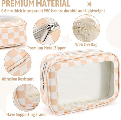 YOPCDJ 5PCS Diaper Bag Organizer Pouch Set, TSA Approved Toiletry Bag，Clear Waterproof TPU Makeup Bag Set Travel Organizer Bags for Women and Kids - Image 4