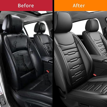 Car Seat Covers Compatible with Nissan Rogue 2014-2025 2026. Waterproof & Breathable Leather. Compatible with Airbag & Easy to Install. All - Weather Seat Cushion Protector(2 Front/Black) - Image 3