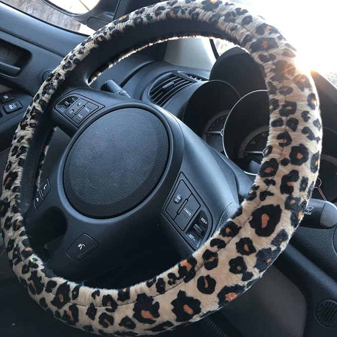 AUTOFAN Leopard Car Seat Covers Full Set with Steering Wheel Cover 2 Seat Belt Pads, Cheetah Print Seat Covers for Cars for Women,Airbag Compatible,Universal Fits for Cars,SUV,Truck - Image 5
