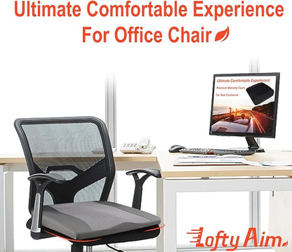 Lofty Aim Car Seat Cushion, Memory Foam Car Seat Cushions for Long Driving | Comfy Car Seat Pillow for Pain Relief, Driver Seat Cushion Adds Height, Butt Cushion for Car, Truck, Office Chair, Dark Gray - Image 5