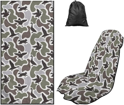 SEANATIVE Duck Hunting Car Cushion Towels Absorbent Towel for Car Seat Scratch-Resistant Automotive Seat Covers Breathable Sweat Towels for Yoga & Hot Weather Driving - Image 5