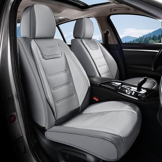 Coverado Car Seat Covers, Front Covers for Cars, Car Seat Cover Front Seats, Automotive Seat Cover, Waterproof, Leather Car Seat Cushion, Universal Interior Covers Seat Protectors for Most Cars by COVERADOAUTO