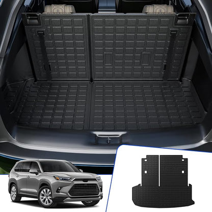 Rongtaod Trunk Mat with Backrest Mat for 2024-2026 Toyota Grand Highlander | Cargo Mat Cargo Liner TPE All Weather Back Seat Cover Protector Grand Highlander Accessories by Rongtaod