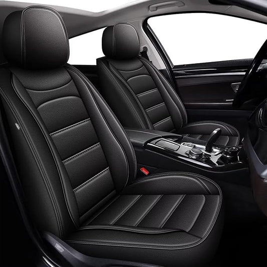 IKABEVEM Car Seat Covers 2 Front Seat Fit for Nissan Frontier 2007-2025 2026: Auto Interior Accessories, Waterproof Faux Leather Vehical Car Seat Cushion Covers(Black) by IKABEVEM