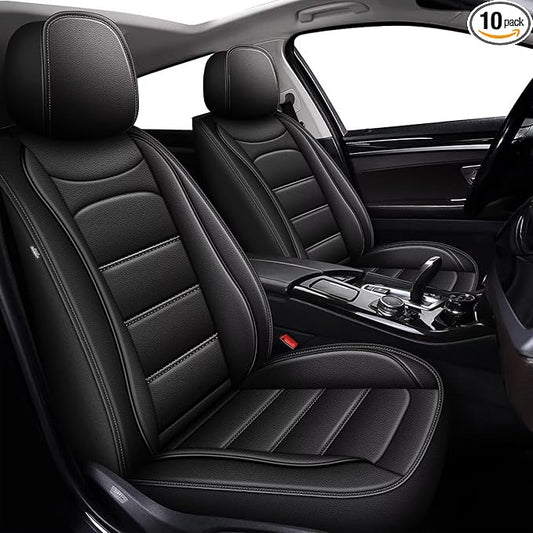 IKABEVEM Car Seat Covers 2 Front Seat Fit for Ford Maverick 2022-2025 2026: Auto Interior Accessories, Waterproof Faux Leather Vehical Car Seat Cushion Covers(Black) by IKABEVEM