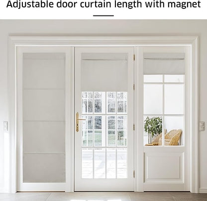 NICETOWN Natural Blackout Roller Shades, No Drill Cordless Door Blinds | Thermal Insulated, Privacy Shades for Bedroom, No Tools Roll Shade, French Front Door Window Cover, 35 x 64 inches Long - Image 5