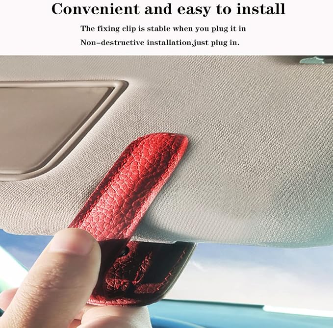 ACODABLEM Bling Car Glass Holder Sun Visor, Bling Crystal Rhinestone Sunglasses Magnetic Holder Mount Universal Eyeglasses Hanger Clip, Ticket Card Clip for Car, Car Sun Visor Accessories (Sliver) - Image 5