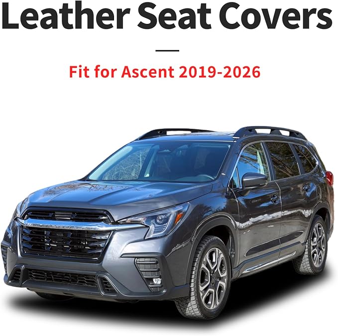 for Subaru Ascent 2019-2025 2026 Car Seat Covers, Full Set, Black | Luxury Full Coverage Leather Seat Protectors, Waterproof Breathable, Non-Slip, Easy to Install, Airbag Compatible, All-Season - Image 4