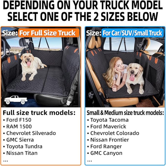 Hard Bottom Dog Car Seat Cover for Full-Size Trucks,Back Seat Extender | Strong Support,More Rest Space,Waterproof, Scratch Resistant,Car Seat Protector,Dog Hammock for Full-Size Truck - Image 2