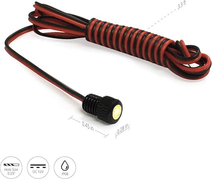 Oznium BRIGHTEST Light Bolt - Flush Mount 12V LED Light for Bumper, Grille, Cars Interior, Dash, Ambient Lighting, Motorcycle w/SLEEK Aluminum Housing & Screw Nut (6 mm Black, Warm White LED) - Image 5