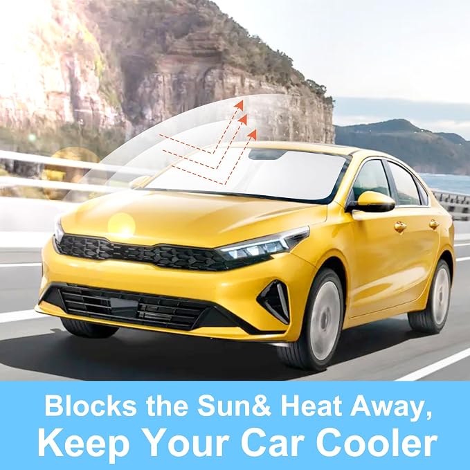 Front Windshield Sun Shade Foldable Car Front Window Sun Shade Windshield Shade Custom Fit for 2019-2023 Kia Forte Block UV Rays Accessories Heat Keep Cooler - Image 5