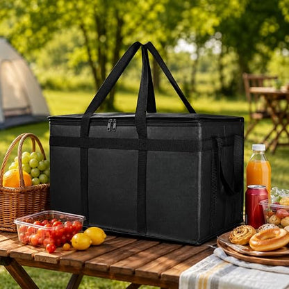 Bodaon Insulated Food Delivery Bag, XXXL Reusable Warming Bag, Black, 1Pk | Pizza Delivery Bags for Hot and Cold Food, Commercial, Large Capacity, Catering Cooler Bag for Rideshare, Warmers for Parties - Image 11