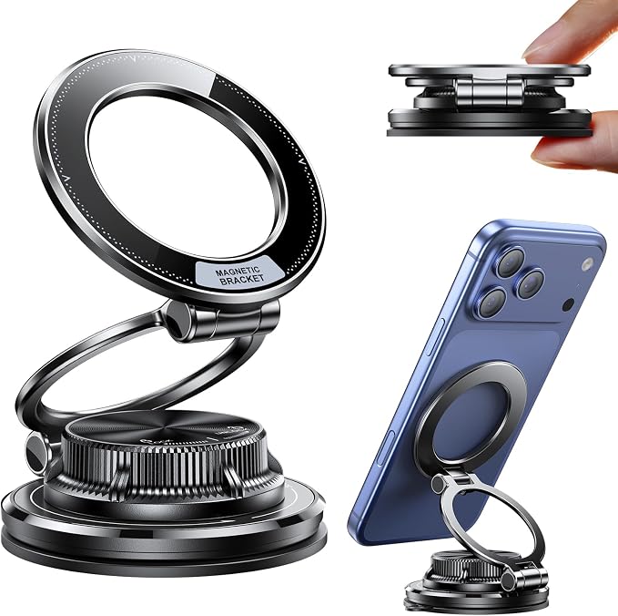 for MagSafe Car Mount [95LBS Max Suction & 2400gf Strong Magnet] | Ultra-Thin 360° Adjustable Vacuum Magnetic Car Cell Phone Holder [All-Metal] for iPhone 17-12 Pro Max & Android by Otemly