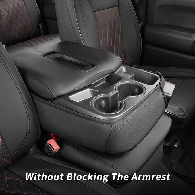 Silverado/Sierra Seat Covers Full Set for 1500(2019-2026) & 2500HD 3500HD(2020-2026)-Regular Cab Pickup,Fully Covered,Waterproof Leather Car Seat Protector(Black & Diamond) - Image 3