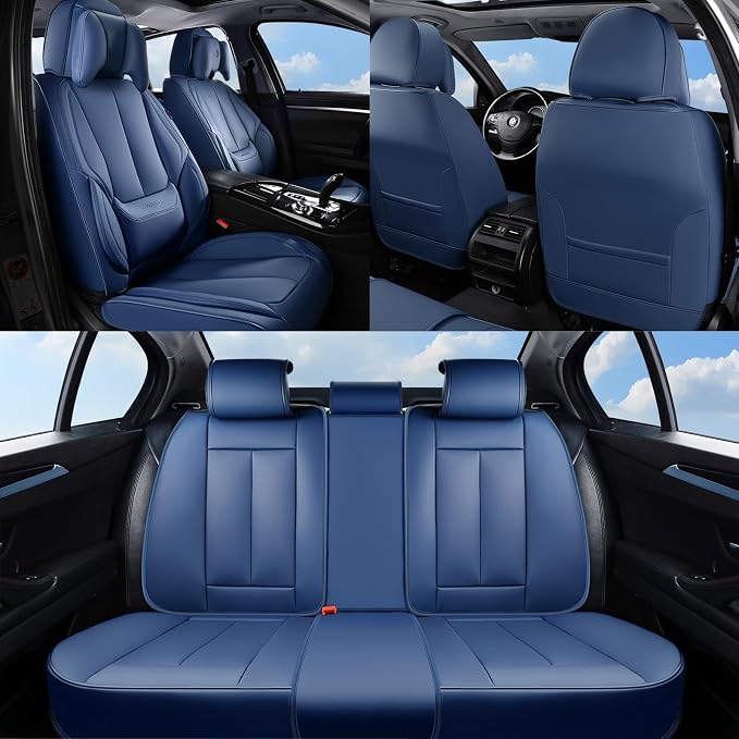 Coverado Car Seat Covers, Seat Covers for Cars, Waterproof Leather Auto Seat Protectors, Leather Car Seat Cushion, Car Interiors Accessories Universal Fit for Most Cars - Image 9