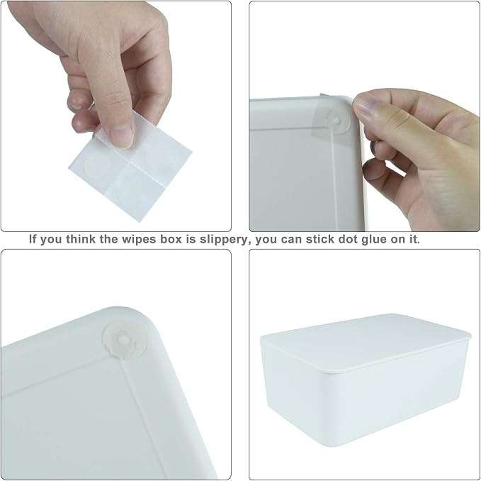 Diaper Wipes Dispenser, Tissue Storage Box Case (White) | Wet Wipe Dispenser Holder with Lid for Home, Office, Cars - Image 6