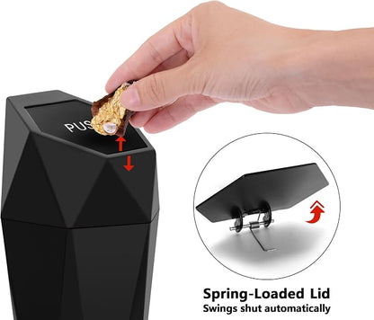 Ginsco Car Trash Can Cup Holder, 2 Pack Mini Trash Can with Lid, Car Accessories for Interior, Leakproof Small Trash Cup for Home with Additional 2 ABS Hooks and 90pcs Trash Bags Black - Image 6