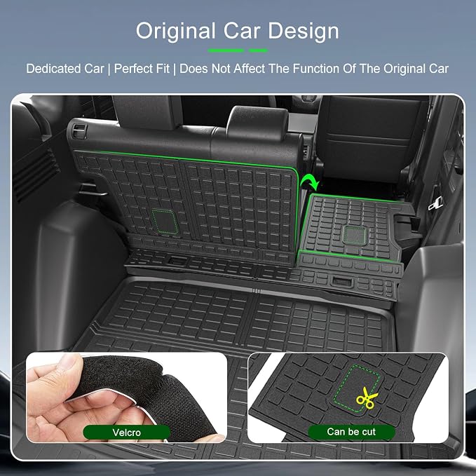 xipoqix Cargo Mat Backrest Mat Compatible with 2017-2022 Honda CRV | Cargo Liner Back Seat Protector Trunk Liner Replacement for 2017-2022 Honda CR-V Accessories(Trunk Mat+Backrest Mat) - Image 2