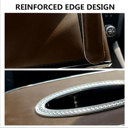 Faux Leather Car Tissue Box for Car Interior, Multi-Function Tissue Holder with Visor Clip, Armrest & Back Seat Napkin Organizer, Vehicle Tissue Dispenser Accessories (Brown Hanging) - Image 7