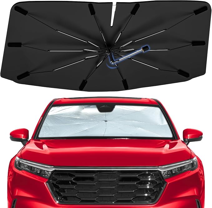 Windshield Sun Shade Umbrella for Honda CRV 2023-2026 Front Window | 360 Rotation Foldable Car Sunshade, Highly Reflective Sun Shield Visor for UV Protection, Keep Car Cool Accessories by Bocvam