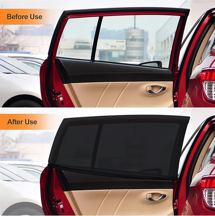 2Pack Mesh Car Side Window Sun Shade Cover, 23.6"x27.5" | UV Protection, Rear Side Window Shade, Stretchy Mosquito Net Curtains, Fit for Most of Cars - Image 8