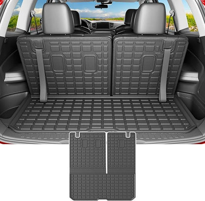 powoq Cargo Mat Trunk Mat Compatible with 2016-2026 Honda Pilot (No Elite) | TPE All Weather Protection , Durable Replacement for 2016-2026 Honda Pilot Accessories (Trunk Mat with Backrest Mat) by powoq
