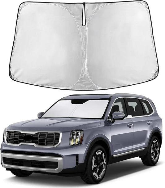 Autovir Windshield Sun Shade Fit for 2020-2023 2024 2025 Kia Telluride | Sunshade, Front Car Window Shades Sun Visor, Blocks UV Rays & Heat, Car Accessories by Autovir