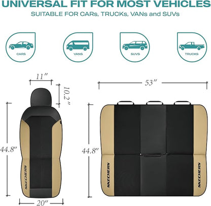 Skechers Car Seat Covers,GOGA Mat Oxford Cloth Seat Covers,Waterproof Car Seat Covers Front Seats,Automotive Universal Fit Seat Cover for Most Cars, Suvs, Trucks,Beige - Image 5